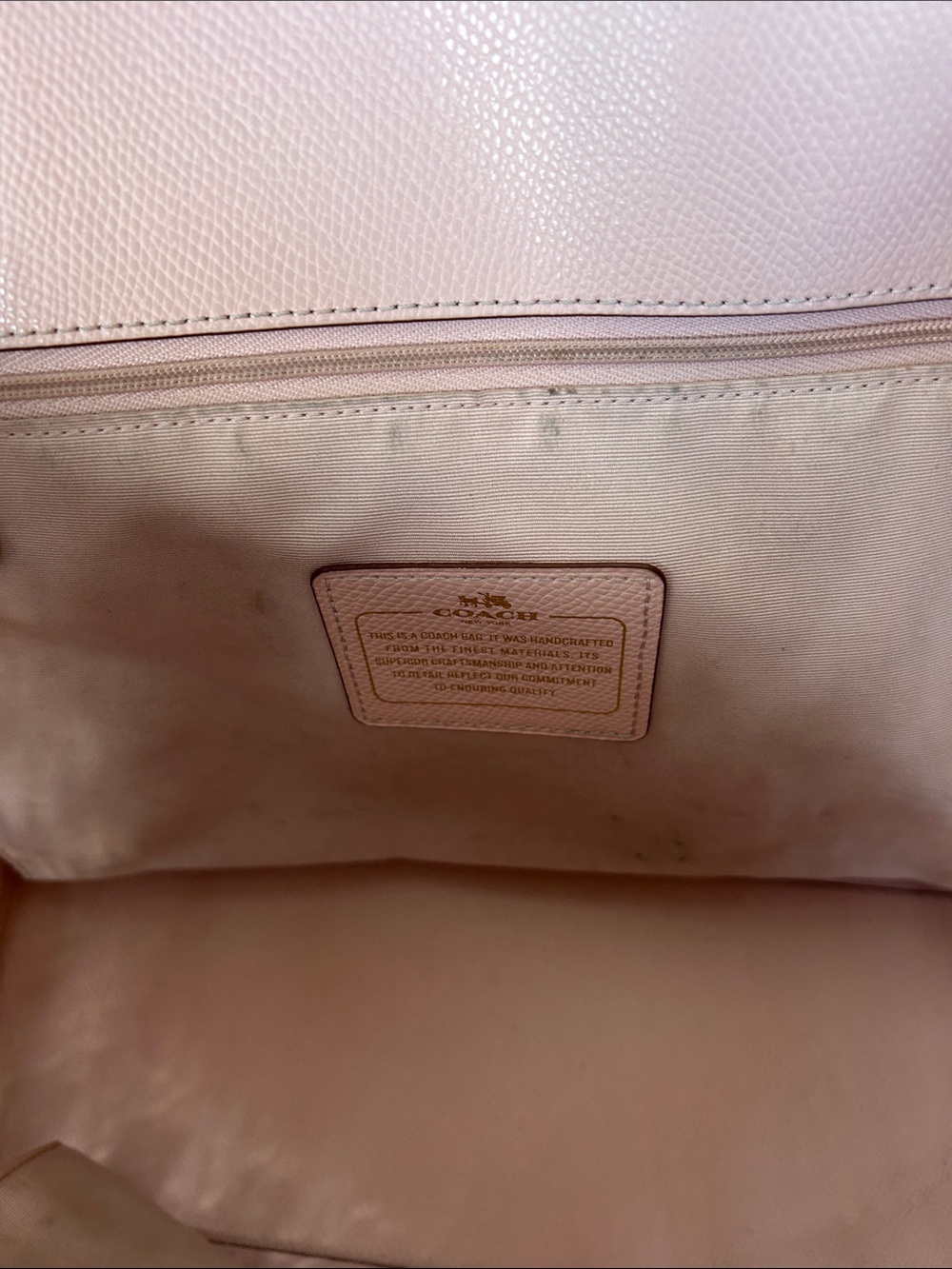 Coach Floral Laser-Cut Tote in Chalk with Blush Trim - Picture 11 of 13